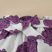 Load image into Gallery viewer, 3 Pieces Set Baby Girls Letters Rompers And Flower Print Shorts And Bow Headwear Wholesale 230224230
