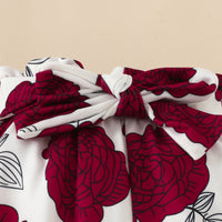 Load image into Gallery viewer, 3 Pieces Set Baby Girls Letters Rompers And Flower Print Shorts And Bow Headwear Wholesale 230224230
