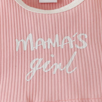 Load image into Gallery viewer, 2 Pieces Set Baby Kid Girls Letters Tank Tops And Muslin&amp;Ribbed Shorts Wholesale 230224233
