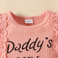 Load image into Gallery viewer, 2 Pieces Set Baby Girls Letters Lace Print Rompers And Flower Shorts Wholesale 230224245
