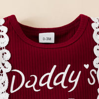 Load image into Gallery viewer, 2 Pieces Set Baby Girls Letters Lace Print Rompers And Flower Shorts Wholesale 230224245
