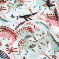 Load image into Gallery viewer, 2 Pieces Set Baby Kid Boys Cartoon Print Shirts And Solid Color Shorts Wholesale 230224251
