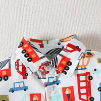 Load image into Gallery viewer, 2 Pieces Set Baby Kid Boys Cartoon Print Shirts And Solid Color Shorts Wholesale 230224251
