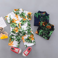 Load image into Gallery viewer, 2 Pieces Set Baby Kid Boys Print Tops And Shorts Wholesale 23022428
