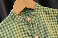 Load image into Gallery viewer, 2 Pieces Set Baby Kid Unisex Checked Tops And Solid Color Rompers Wholesale 23022450
