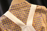 Load image into Gallery viewer, 2 Pieces Set Baby Kid Unisex Checked Tops And Solid Color Rompers Wholesale 23022450
