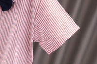 Load image into Gallery viewer, 2 Pieces Set Baby Kid Boys Dressy Striped Bow Shirts And Solid Color Suits Jumpsuits Wholesale 23022492
