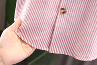 Load image into Gallery viewer, 2 Pieces Set Baby Kid Boys Dressy Striped Bow Shirts And Solid Color Suits Jumpsuits Wholesale 23022492
