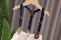 Load image into Gallery viewer, 2 Pieces Set Baby Kid Boys Dressy Striped Bow Shirts And Solid Color Suits Jumpsuits Wholesale 23022492
