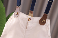 Load image into Gallery viewer, 2 Pieces Set Baby Kid Boys Dressy Striped Bow Shirts And Solid Color Suits Jumpsuits Wholesale 23022492
