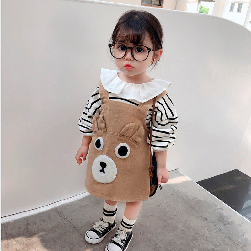 Baby Kid Girls Striped Tops And Cartoon Dresses Wholesale 230227600