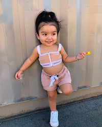 Load image into Gallery viewer, 2 Pieces Set Baby Kid Girls Color-blocking Tank Tops And Shorts Wholesale 230227615
