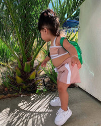 Load image into Gallery viewer, 2 Pieces Set Baby Kid Girls Color-blocking Tank Tops And Shorts Wholesale 230227615
