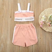 Load image into Gallery viewer, 2 Pieces Set Baby Kid Girls Color-blocking Tank Tops And Shorts Wholesale 230227615
