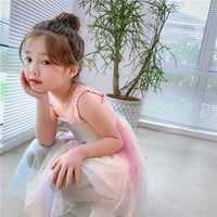 Load image into Gallery viewer, Baby Kid Girls Color-blocking Rainbow Dresses Wholesale 230227647
