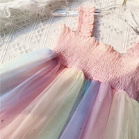 Load image into Gallery viewer, Baby Kid Girls Color-blocking Rainbow Dresses Wholesale 230227647
