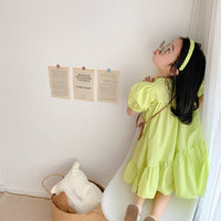 Load image into Gallery viewer, Baby Kid Girls Solid Color Dresses Wholesale 230227689
