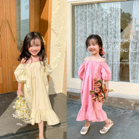 Load image into Gallery viewer, Baby Kid Girls Solid Color Dresses Wholesale 230227705
