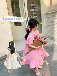 Load image into Gallery viewer, Baby Kid Girls Solid Color Dresses Wholesale 230227705
