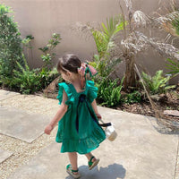 Load image into Gallery viewer, Baby Kid Girls Color-blocking Bow Dresses Wholesale 230227706
