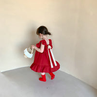 Load image into Gallery viewer, Baby Kid Girls Color-blocking Bow Dresses Wholesale 230227706

