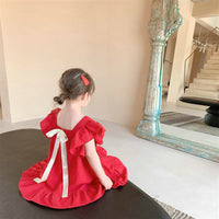 Load image into Gallery viewer, Baby Kid Girls Color-blocking Bow Dresses Wholesale 230227706
