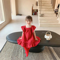 Load image into Gallery viewer, Baby Kid Girls Color-blocking Bow Dresses Wholesale 230227706
