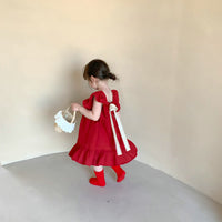 Load image into Gallery viewer, Baby Kid Girls Color-blocking Bow Dresses Wholesale 230227706
