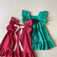 Load image into Gallery viewer, Baby Kid Girls Color-blocking Bow Dresses Wholesale 230227706
