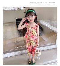 Load image into Gallery viewer, 2 Pieces Set Baby Kid Girls Flower Print Tank Tops And Pants Wholesale 230227711
