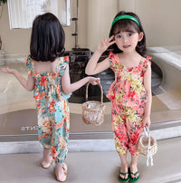Load image into Gallery viewer, 2 Pieces Set Baby Kid Girls Flower Print Tank Tops And Pants Wholesale 230227711
