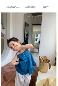 Load image into Gallery viewer, Baby Kid Girls Flower Embroidered Tops Wholesale 230227729
