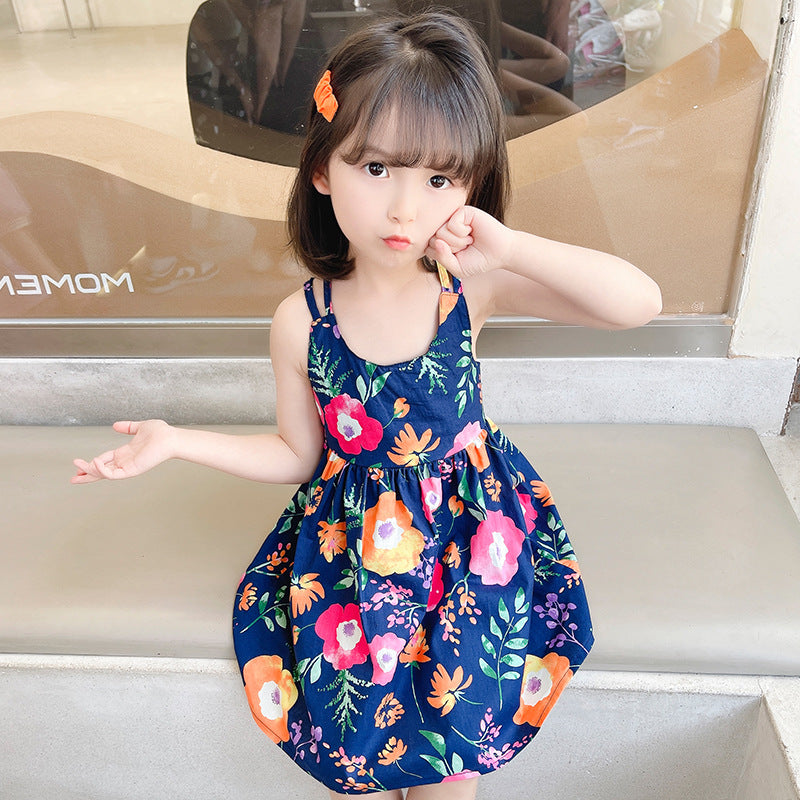 Baby Kid Girls Flower Print Dresses Wholesale 230227730
