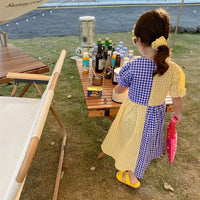 Load image into Gallery viewer, Baby Kid Girls Color-blocking Checked Dresses Wholesale 230227732
