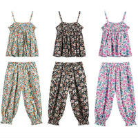 Load image into Gallery viewer, 2 Pieces Set Baby Kid Girls Flower Print Tank Tops And Pants Wholesale 230227738

