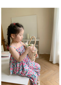 Load image into Gallery viewer, 2 Pieces Set Baby Kid Girls Flower Print Tank Tops And Pants Wholesale 230227738
