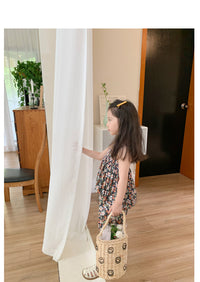 Load image into Gallery viewer, 2 Pieces Set Baby Kid Girls Flower Print Tank Tops And Pants Wholesale 230227738
