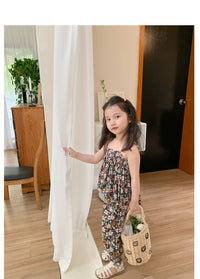 Load image into Gallery viewer, 2 Pieces Set Baby Kid Girls Flower Print Tank Tops And Pants Wholesale 230227738
