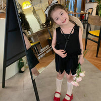 Load image into Gallery viewer, 2 Pieces Set Baby Kid Girls Solid Color Tank Tops And Shorts Wholesale 230227743
