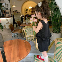 Load image into Gallery viewer, 2 Pieces Set Baby Kid Girls Solid Color Tank Tops And Shorts Wholesale 230227743
