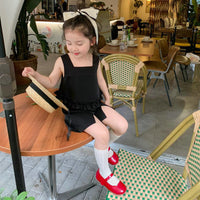 Load image into Gallery viewer, 2 Pieces Set Baby Kid Girls Solid Color Tank Tops And Shorts Wholesale 230227743
