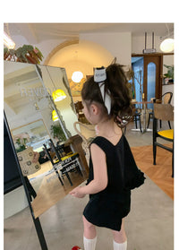 Load image into Gallery viewer, 2 Pieces Set Baby Kid Girls Solid Color Tank Tops And Shorts Wholesale 230227743
