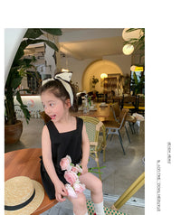 Load image into Gallery viewer, 2 Pieces Set Baby Kid Girls Solid Color Tank Tops And Shorts Wholesale 230227743
