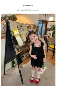 Load image into Gallery viewer, 2 Pieces Set Baby Kid Girls Solid Color Tank Tops And Shorts Wholesale 230227743
