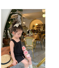 Load image into Gallery viewer, 2 Pieces Set Baby Kid Girls Solid Color Tank Tops And Shorts Wholesale 230227743
