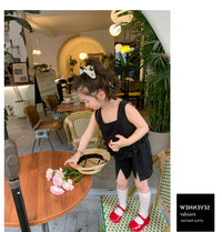 Load image into Gallery viewer, 2 Pieces Set Baby Kid Girls Solid Color Tank Tops And Shorts Wholesale 230227743
