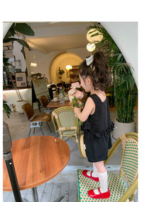 Load image into Gallery viewer, 2 Pieces Set Baby Kid Girls Solid Color Tank Tops And Shorts Wholesale 230227743
