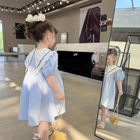 Load image into Gallery viewer, Baby Kid Girls Color-blocking Love heart Print Dresses Wholesale 230227744
