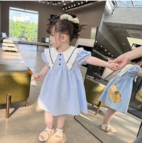 Load image into Gallery viewer, Baby Kid Girls Color-blocking Love heart Print Dresses Wholesale 230227744
