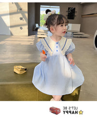 Load image into Gallery viewer, Baby Kid Girls Color-blocking Love heart Print Dresses Wholesale 230227744

